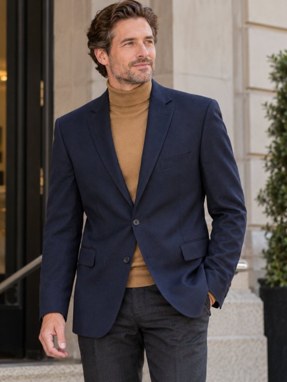Vintage Peter Millar Men’s 44R Navy 100% Wool Blazer Made in Canada